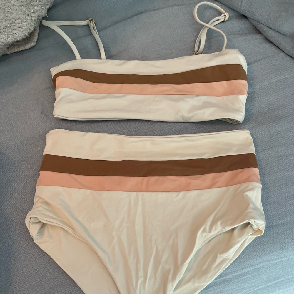 L Space Rebel Stripe Bikini Set. Size Small
